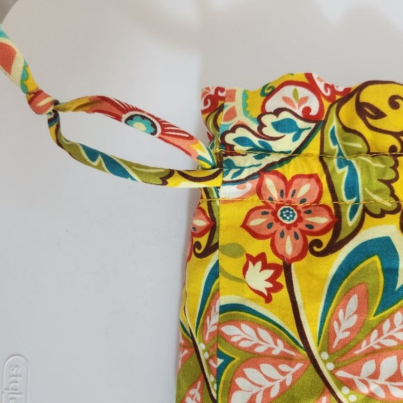 Vera Bradley Yellow Provencal Floral Drawstring Ditty Bag