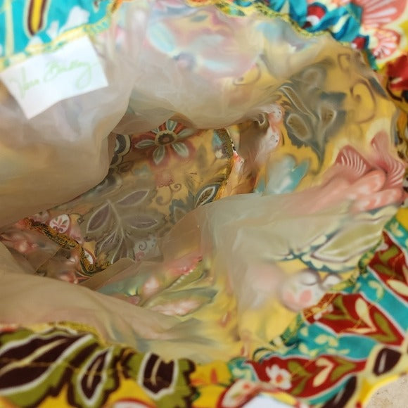 Vera Bradley Yellow Provencal Floral Drawstring Ditty Bag