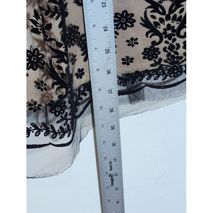 Metro Wear Black Lace Pull-On Skirt Size 1X