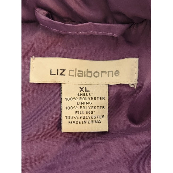 Liz Claiborne Purple Quilted Vest Size XL