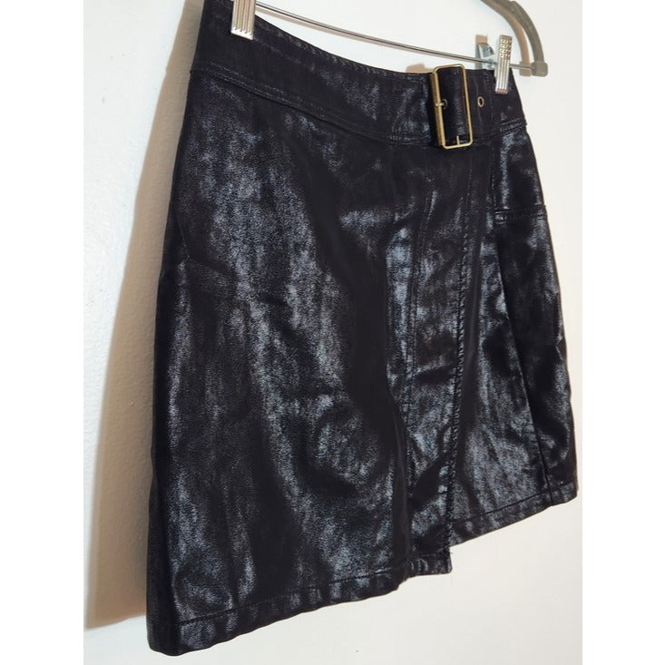 Chelsea & Violet Faux Leather Black Mini Skirt Size Small