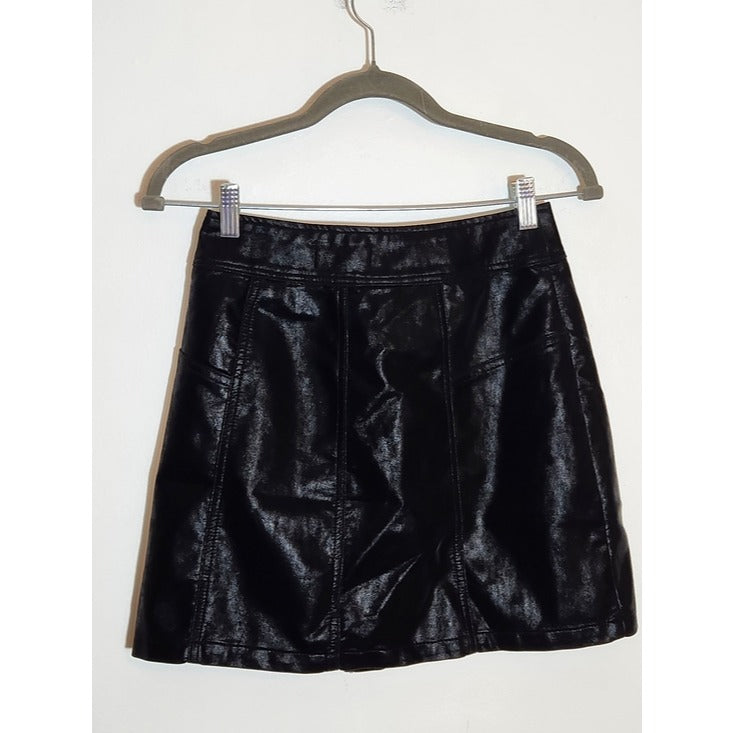 Chelsea & Violet Faux Leather Black Mini Skirt Size Small