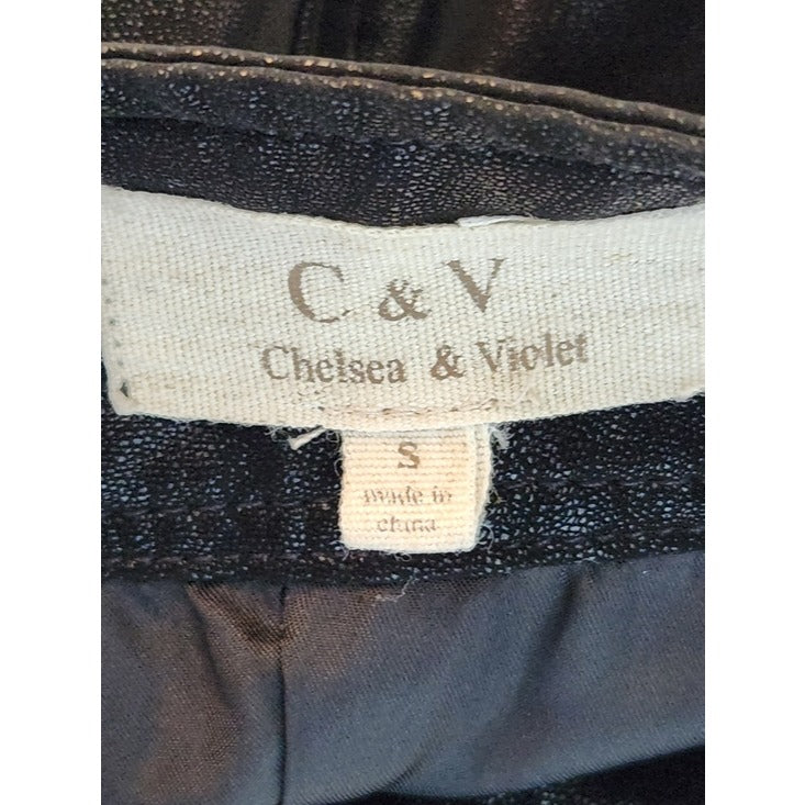 Chelsea & Violet Faux Leather Black Mini Skirt Size Small