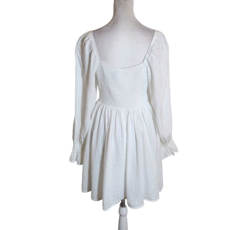 Lulus White Wrap Look Long Sleeve Mini Dress Size Medium