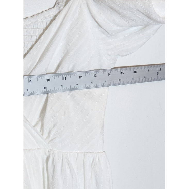 Lulus White Wrap Look Long Sleeve Mini Dress Size Medium