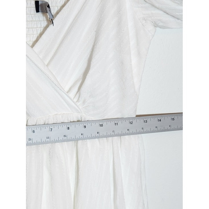 Lulus White Wrap Look Long Sleeve Mini Dress Size Medium