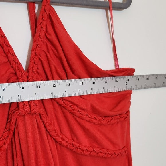 VENUS Coral Red Halter High Low Dress Size Large