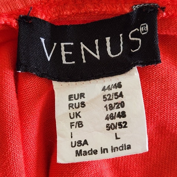 VENUS Coral Red Halter High Low Dress Size Large