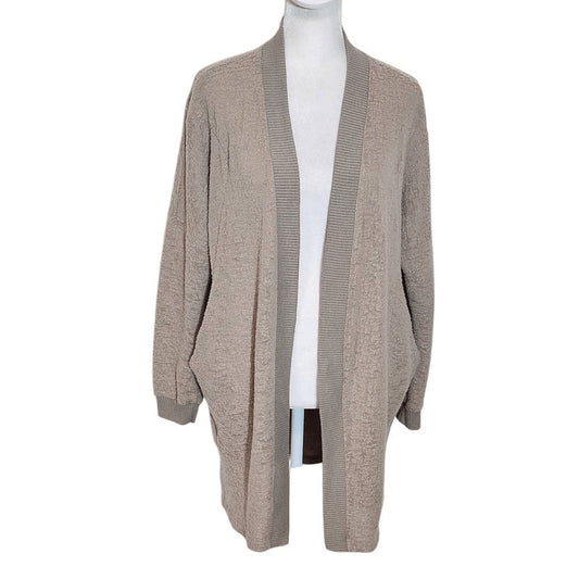 Silence + Noise Brown Distressed Open Knit Cardigan Size Small Tan Cardigan