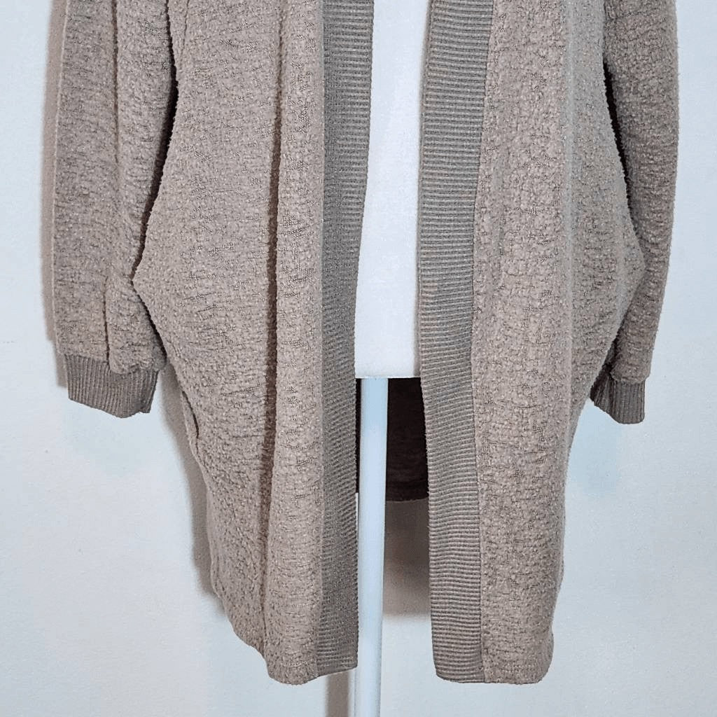 Silence + Noise Brown Distressed Open Knit Cardigan Size Small Tan Cardigan