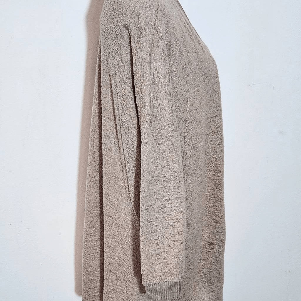 Silence + Noise Brown Distressed Open Knit Cardigan Size Small Tan Cardigan