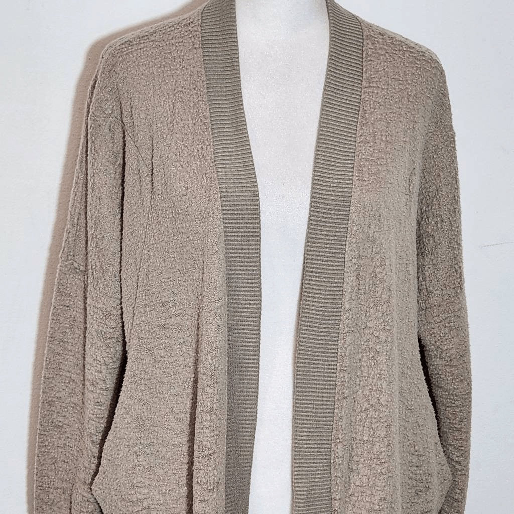 Silence + Noise Brown Distressed Open Knit Cardigan Size Small Tan Cardigan