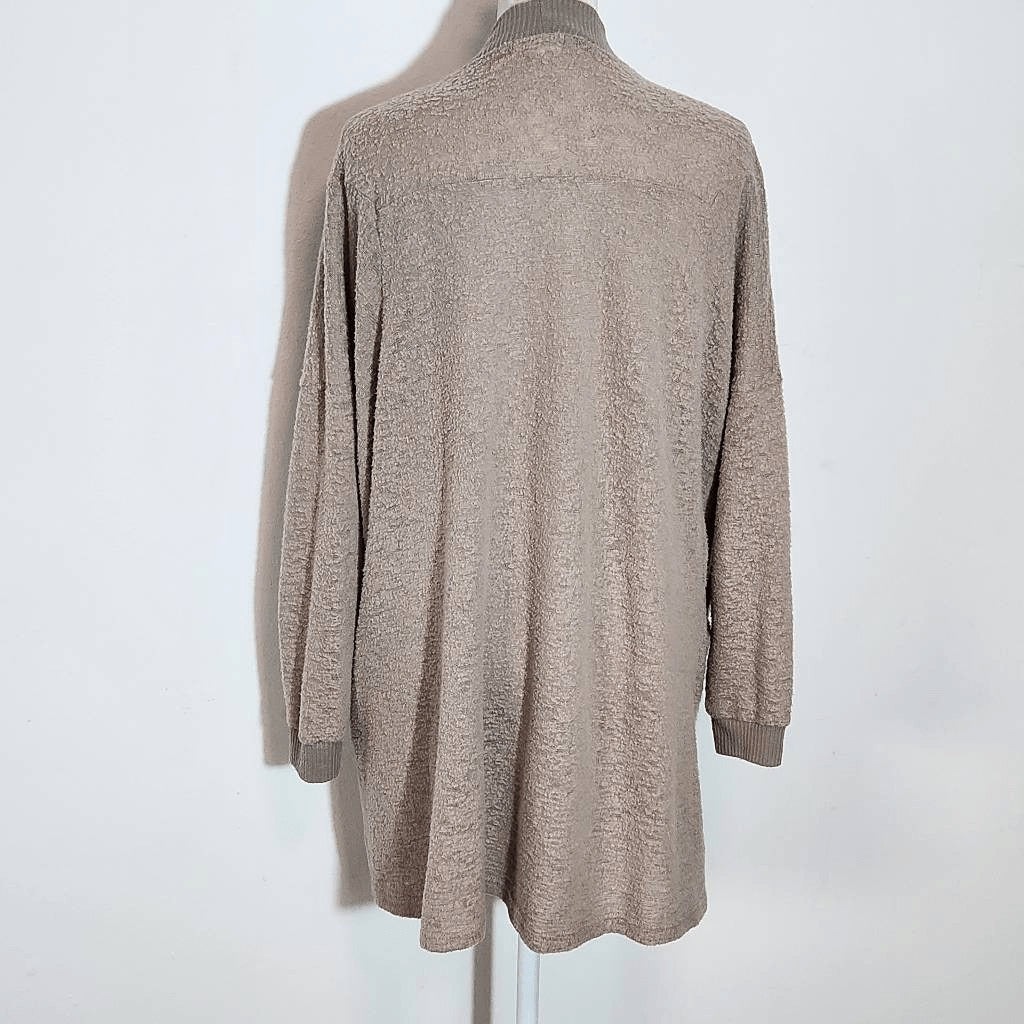 Silence + Noise Brown Distressed Open Knit Cardigan Size Small Tan Cardigan