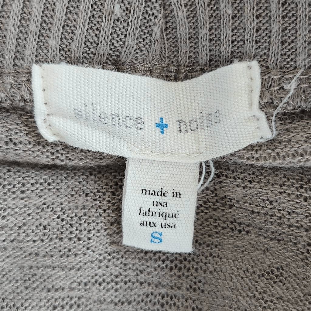 Silence + Noise Brown Distressed Open Knit Cardigan Size Small Tan Cardigan