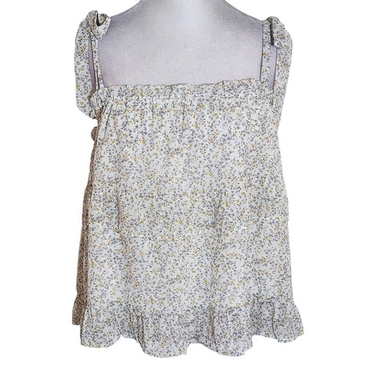 Line and Dot Floral Boho Tank Top Size Large NWT