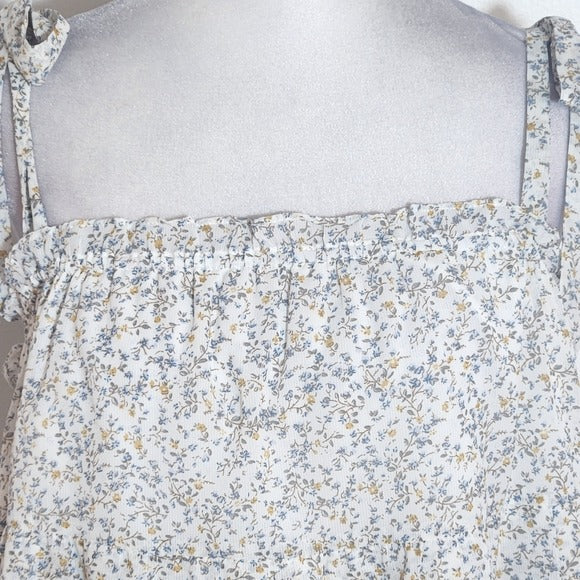 Line and Dot Floral Boho Tank Top Size Large NWT