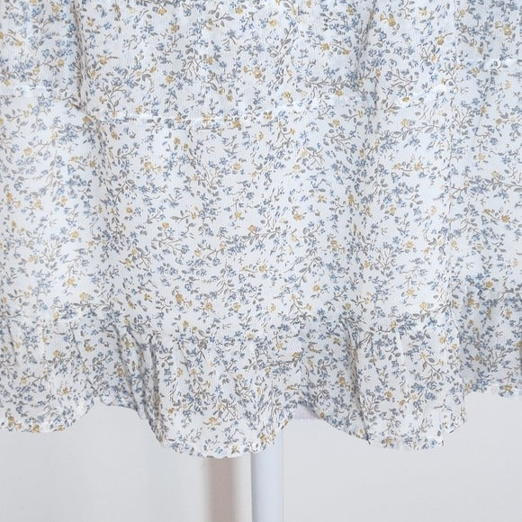 Line and Dot Floral Boho Tank Top Size Large NWT