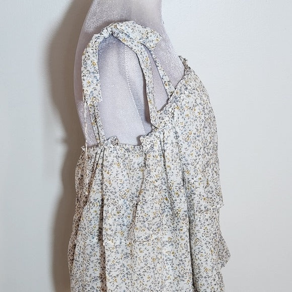 Line and Dot Floral Boho Tank Top Size Large NWT