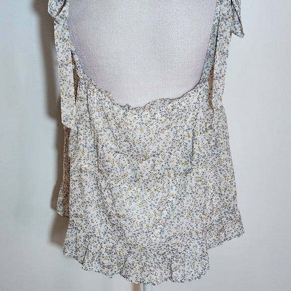 Line and Dot Floral Boho Tank Top Size Large NWT