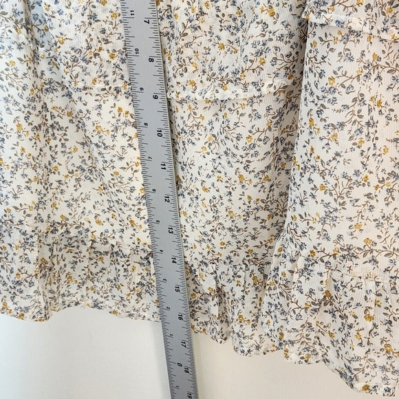 Line and Dot Floral Boho Tank Top Size Large NWT
