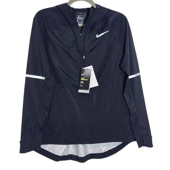 Nike Women Black Windbreaker Pullover Sz Small Nike Zonal AeroShield Jacket New
