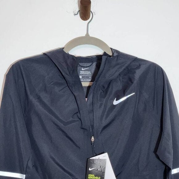 Nike Women Black Windbreaker Pullover Sz Small Nike Zonal AeroShield Jacket New