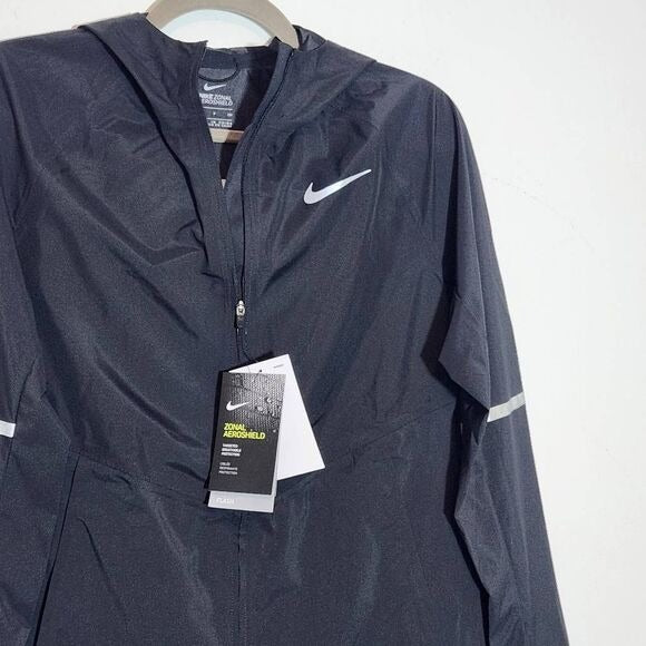 Nike Women Black Windbreaker Pullover Sz Small Nike Zonal AeroShield Jacket New