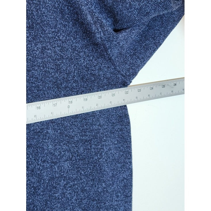 Izod Heather Blue Fleece Quarter Zip Sweater Size Large