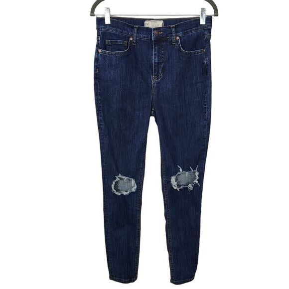 Free People High-Rise Distressed Skinny Jeans Size 29