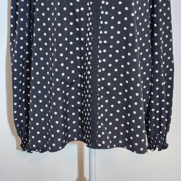 Black and White Polka Dot Long Sleeve Blouse Size 3XL Shein Curve Polka Dot Top