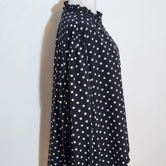 Black and White Polka Dot Long Sleeve Blouse Size 3XL Shein Curve Polka Dot Top