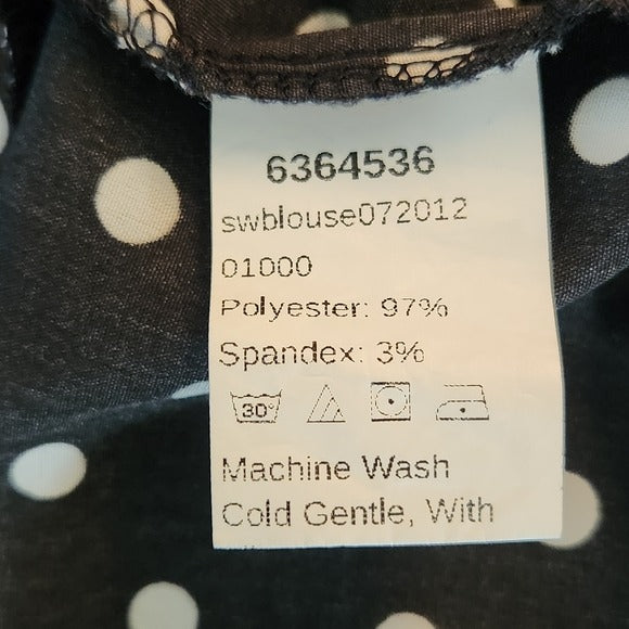 Black and White Polka Dot Long Sleeve Blouse Size 3XL Shein Curve Polka Dot Top