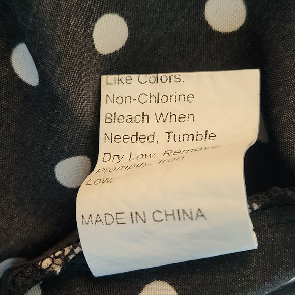 Black and White Polka Dot Long Sleeve Blouse Size 3XL Shein Curve Polka Dot Top