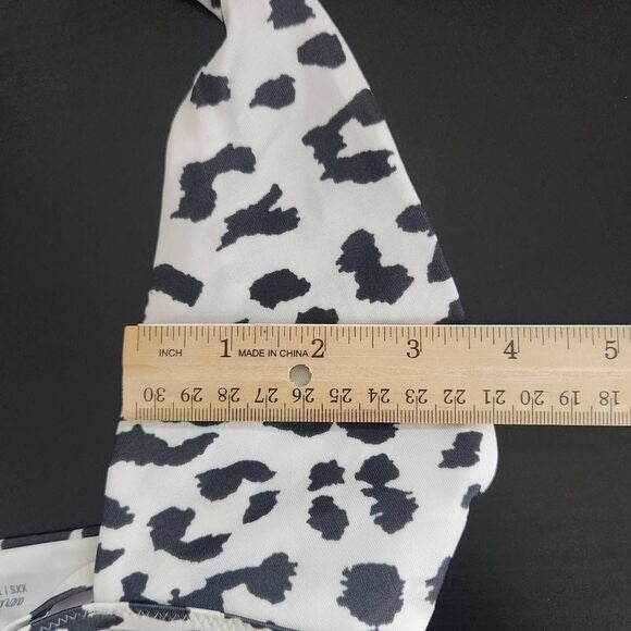 Aerie White and Black Leopard Print Bikini Top NWT Size XXS Leopard Swim Top