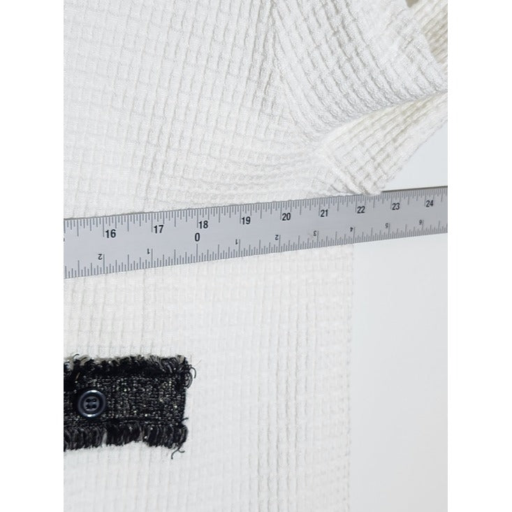 Adrianna Papell White Cardigan with Gold and Black Trim Size XL