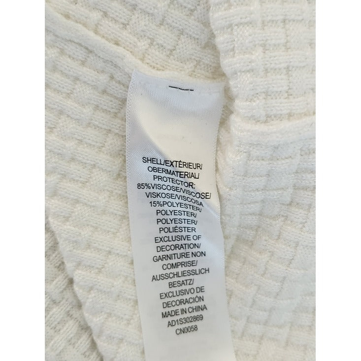 Adrianna Papell White Cardigan with Gold and Black Trim Size XL