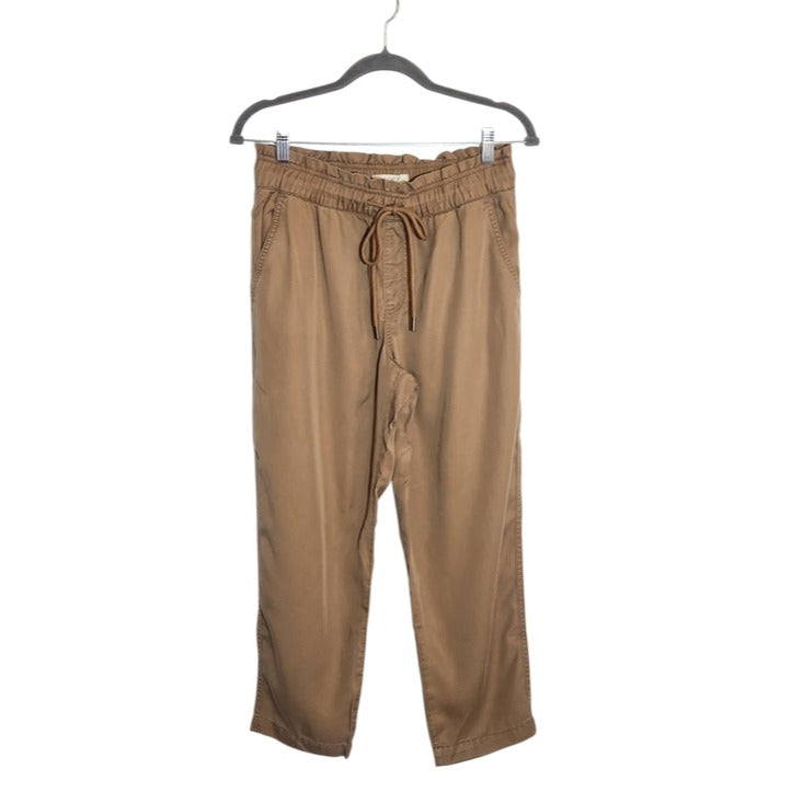 LOFT Womens Brown Cropped Pull-On Pants Size Small Petite NWT