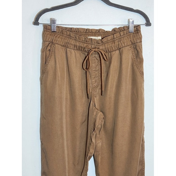 LOFT Womens Brown Cropped Pull-On Pants Size Small Petite NWT