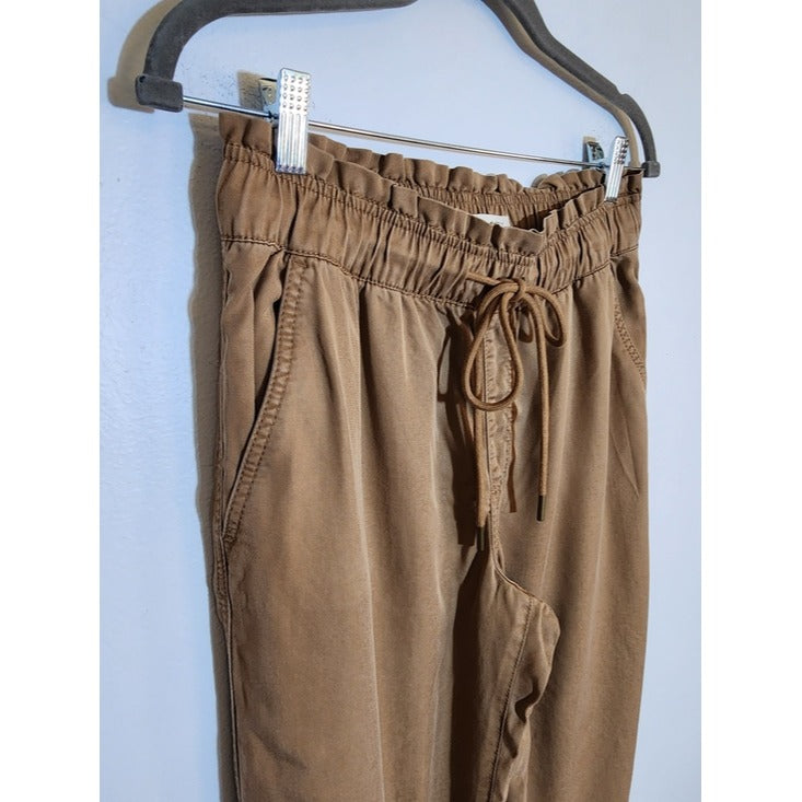 LOFT Womens Brown Cropped Pull-On Pants Size Small Petite NWT