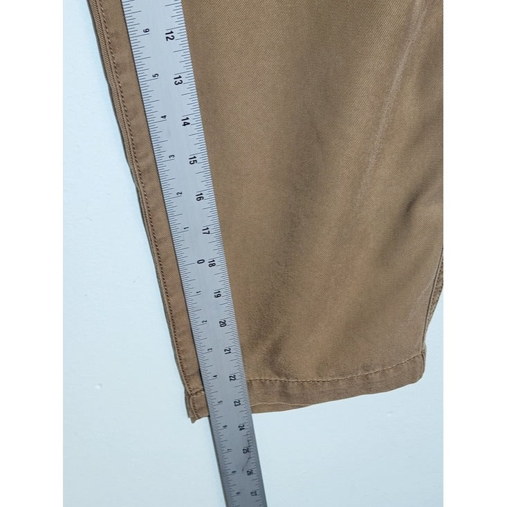 LOFT Womens Brown Cropped Pull-On Pants Size Small Petite NWT