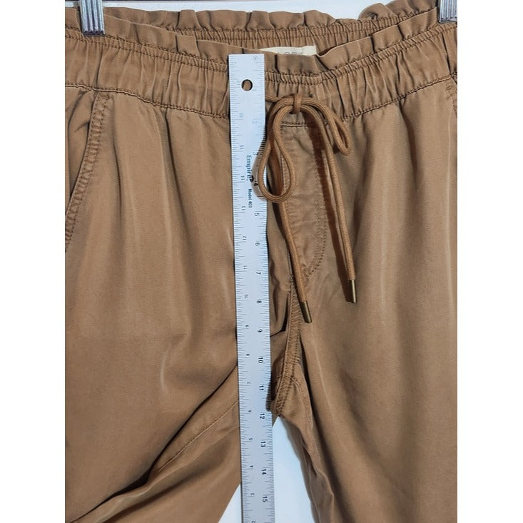 LOFT Womens Brown Cropped Pull-On Pants Size Small Petite NWT