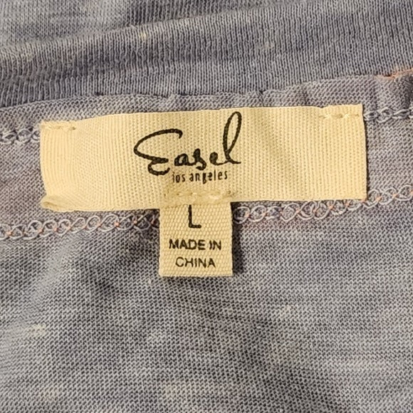 Easel Periwinkle Blue Raglan Tee Size Large