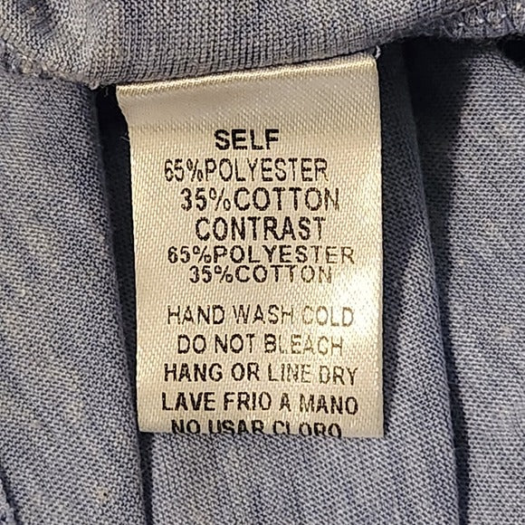 Easel Periwinkle Blue Raglan Tee Size Large