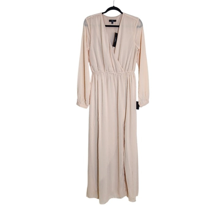 Lulus Long Sleeve Blush Pink Formal Dress Size Large NWT Wedding Guest Dress