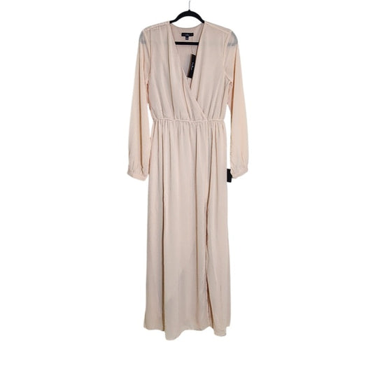 Lulus Long Sleeve Blush Pink Formal Dress Size Large NWT Wedding Guest Dress