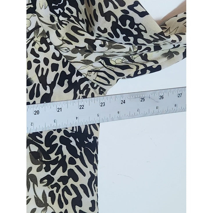 NY Collection Leopard Print Button-Up Camp Shirt Size 1X