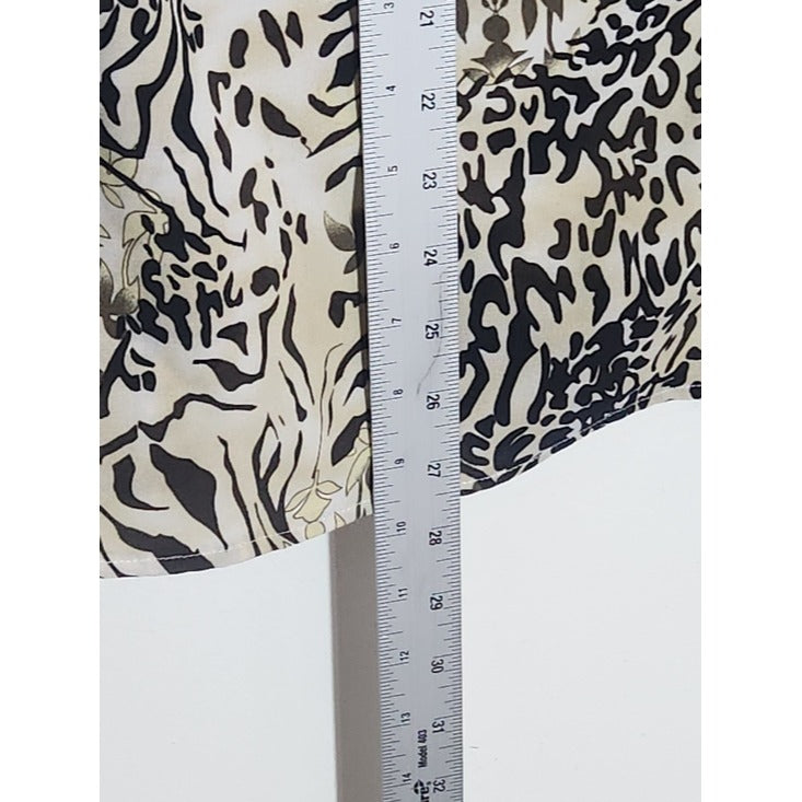 NY Collection Leopard Print Button-Up Camp Shirt Size 1X
