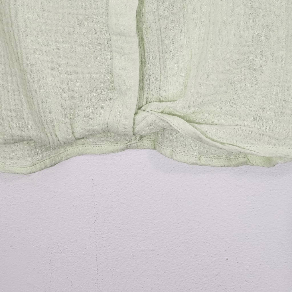 Monrow Semi-Sheer Light Green Button Down Crop Top NWT Size Large Green Crop Top