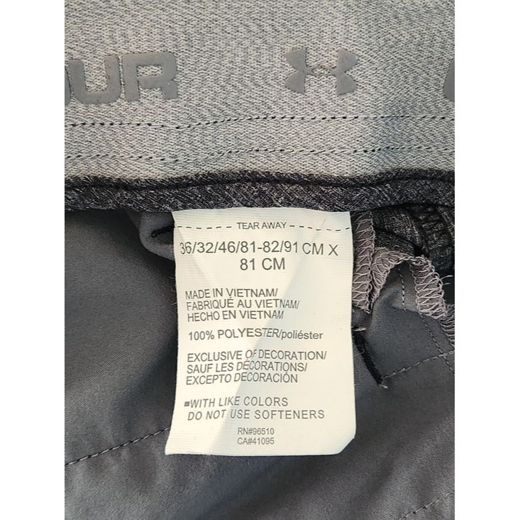 Under Armour Heather Charcoal Gray Performance Pants Size 36 x 32