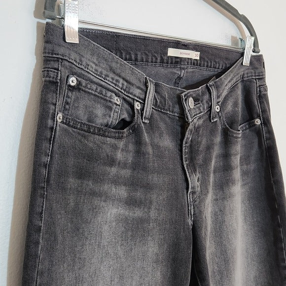 Levi’s Gray Washed Cropped Boyfriend Jeans Size 30